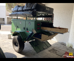 Offroad camping trailer with rooftop tent