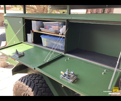 Offroad camping trailer with rooftop tent