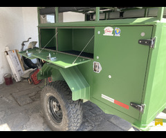 Offroad camping trailer with rooftop tent